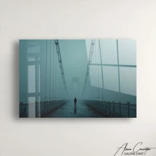 Acrylic Bridge Wall Art Print Surreal Art Print Framed Tempered Glass Wall Art