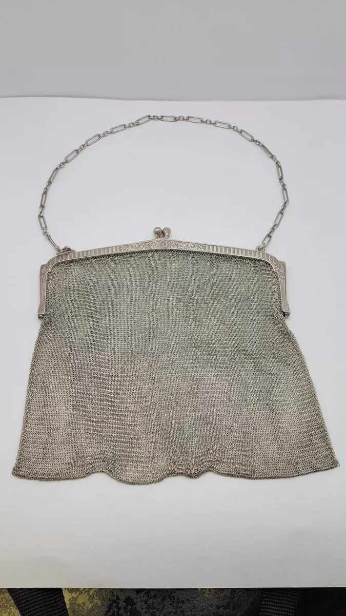 Silver mesh evening best sale bag