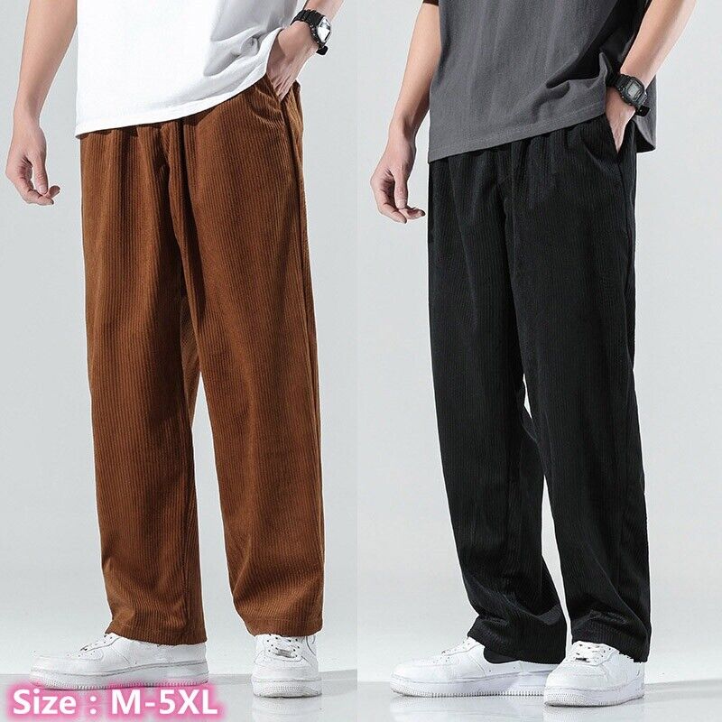 Mens Loose Casual Straight Corduroy Pants Trousers Comfort Mens Loose Casual Straight Corduroy Pants Trousers Comfort