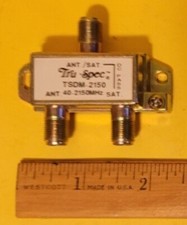 Tru Spec 2 Way Coax SPLITTER HFS-2/21 40-2150Mhz Antennae Satellite Cable Coax