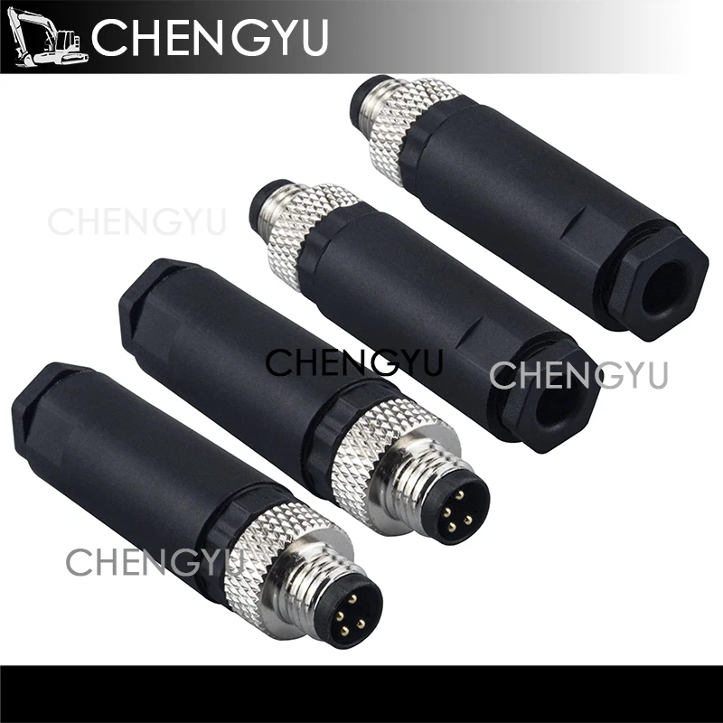 M8 4 & 3 Pin Straight Male/Female Panel Mount Connectors, 12mm, IP67 Rated - Image 3 of 4