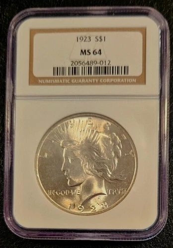 1923 Peace Silver Dollar - NGC MS 64 - SPECTACULAR Brilliant BLAZING GEM!!