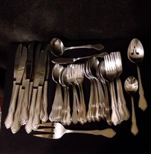 REED AND BARTON Korea SELECT Stainless LA BOHEME Forks, Knives, Spoons Set Of 54