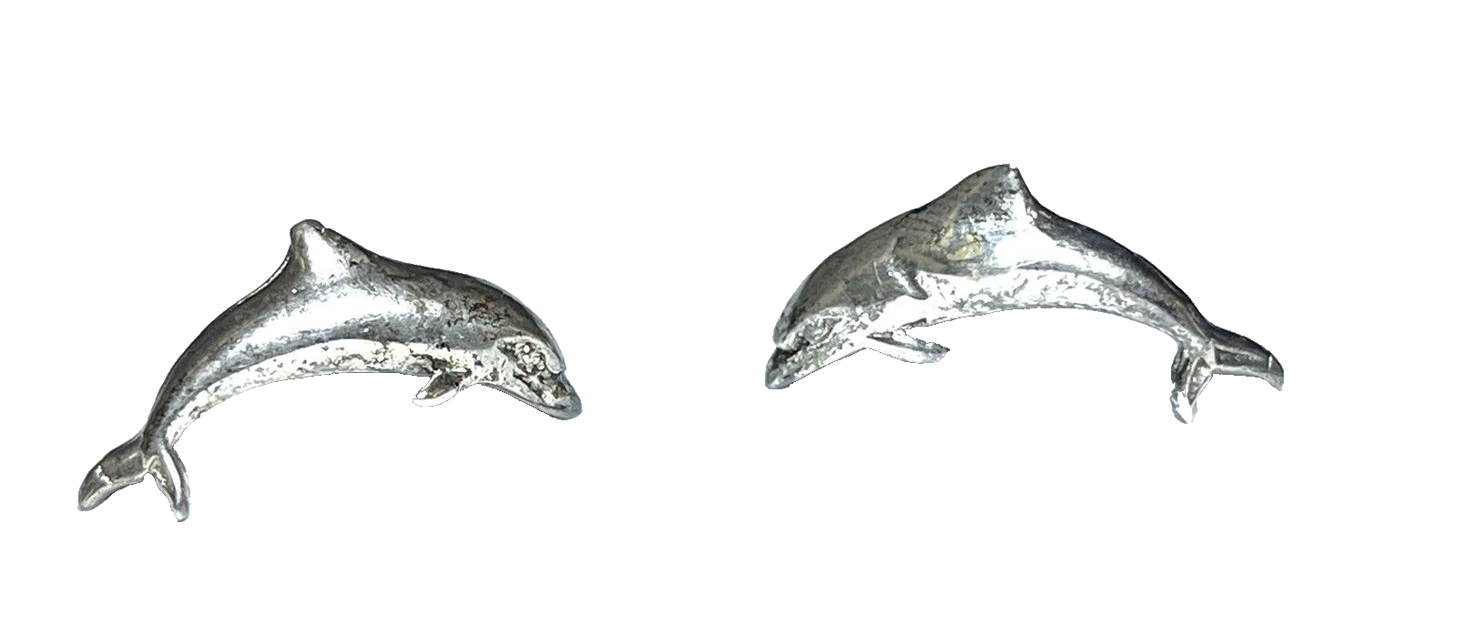 Nice Vintage Sterling Silver Dolphin Earrings