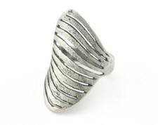 Adjustable Ring Antique Silver Plated Brass 29mm 16.5mm 6US inner size 3305