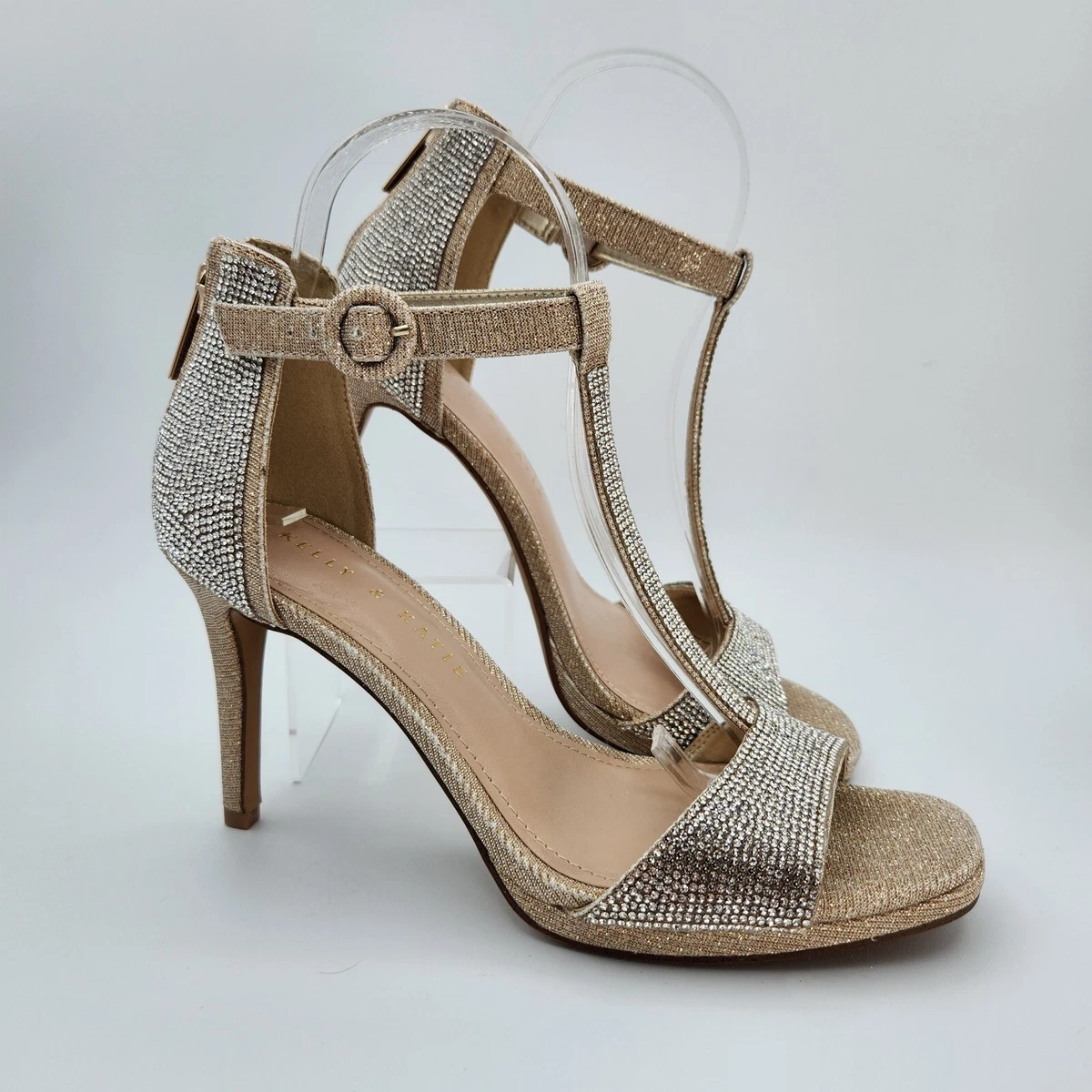 Kelly Katie Size 8 M Rhinestone T Strap Heels Conradd Formal Shoes SHELF WEAR