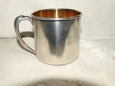 Vintage Oneida Silversmiths USA Silverplate Baby Child's Mug Gold Wash Interior