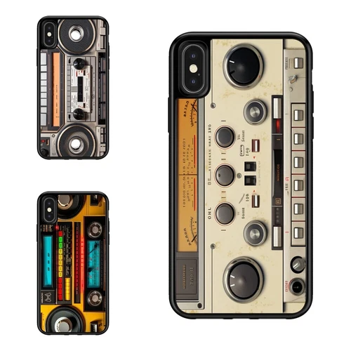1980s cassette boom box Hard Black Case For Samsung A13 A53 A32 A54 A81