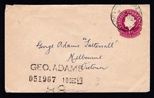 1957 QUEEN ELIZABETH II 4d PRE-DECIMAL STAMP EMBOSSED COVER PROSPECT SA #4
