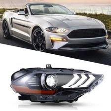 Passenger Headlight For 2018-2023 Ford Mustang Full LED Projector Headlamp DRL