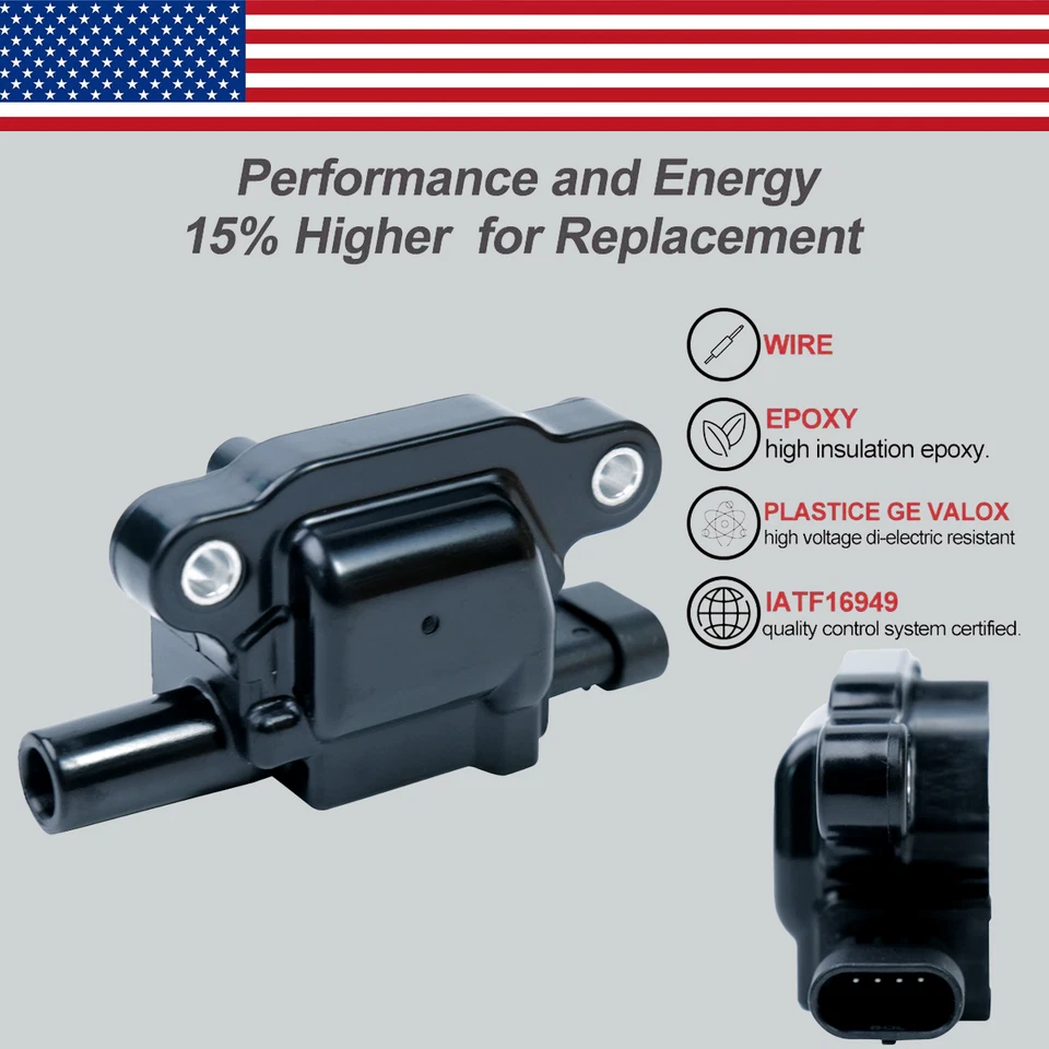 Bobina de encendido cuadrada 8X OEM para Chevy Silverado 1500 GMC 5,3 L 6,0 L 6,2 L V8 UF413 Foto 3 de 4