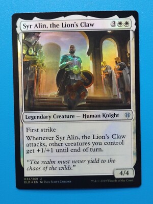 MTG 1x FOIL Syr Alin the Lion's Claw NM Throne of Eldraine Magic