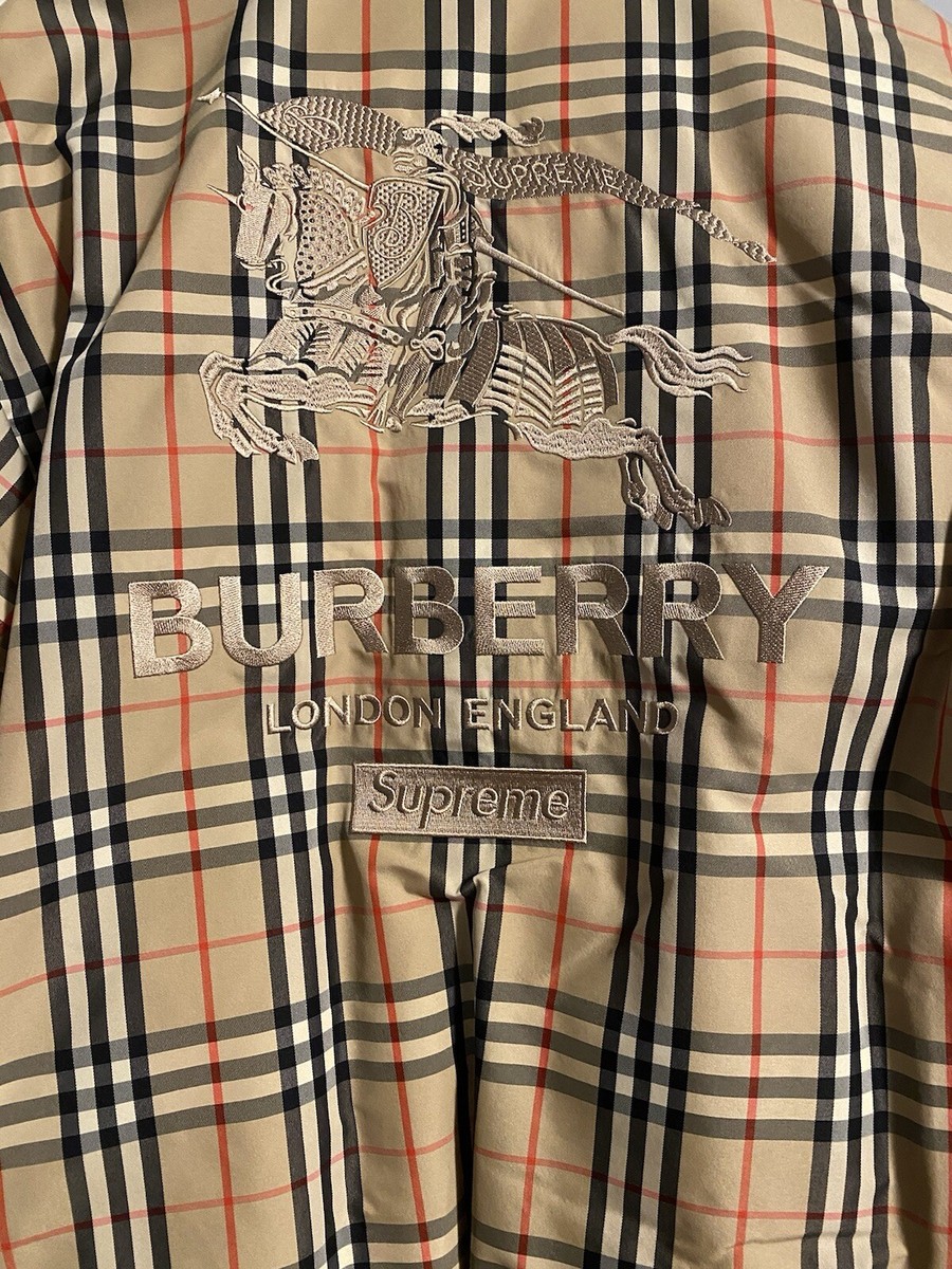 Brand New Burberry x Supreme Shearling Collar Down Puffer Jacket