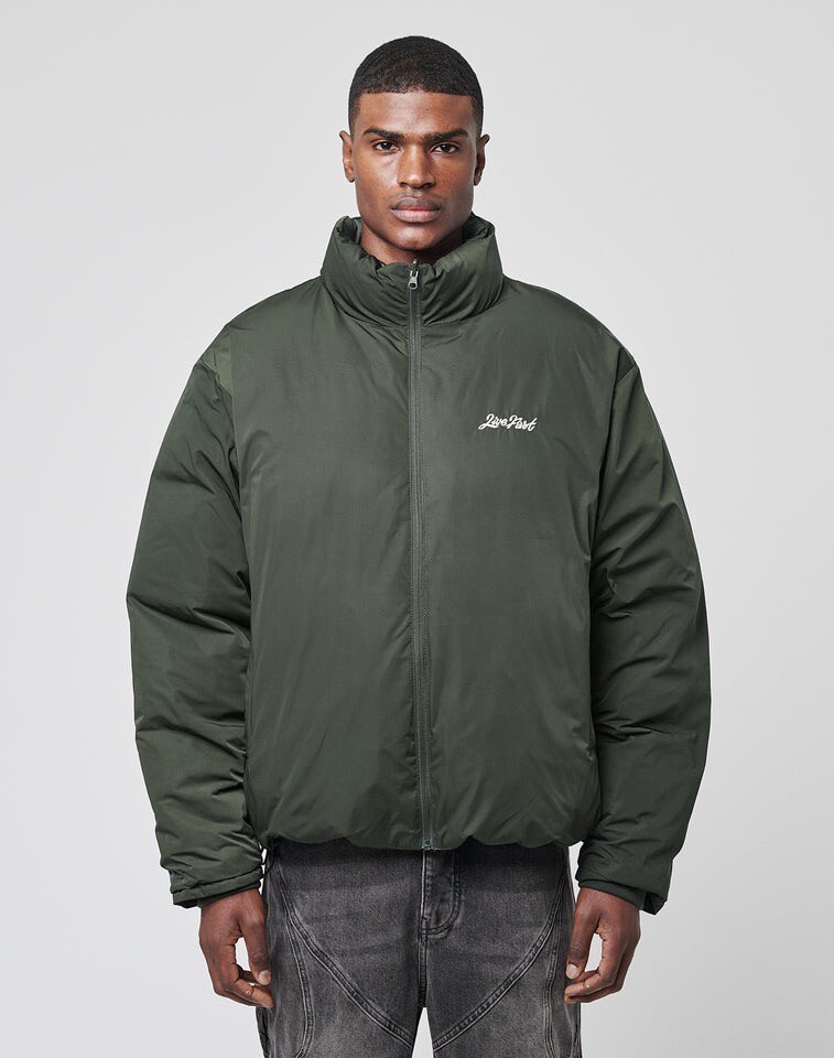 LFDY REVERSIBLE PADDED WINTER JACKET  MEDIUM MENS -OLIVE GREEN RRP £199