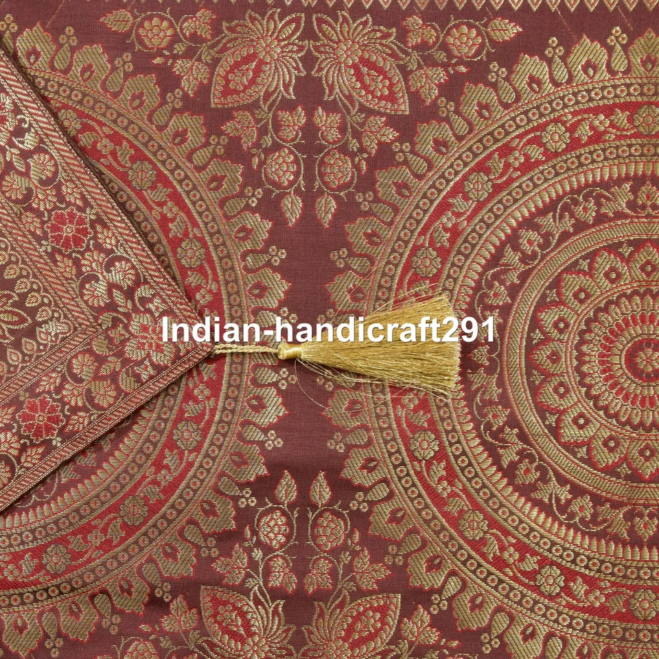 Brocado de seda de comedor de cumpleaños pavo real vintage corredor de mesa corredor de boda 16"X72" Foto 4 de 4