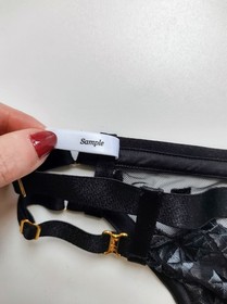 Bordelle Square Lace Open Back Brief Black size S NWOT