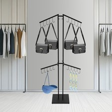 Black Steel Purse Display Rack 4 Arms Handbag Holder for Shop Retail Showcase