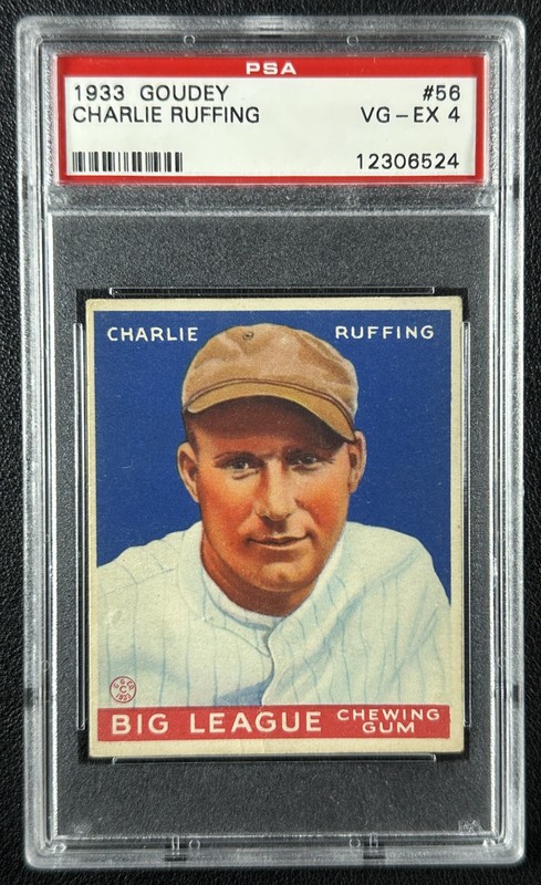 CHARLIE RED RUFFING PSA 4 1933 GOUDEY #56 ROOKIE RC YANKEES 6524