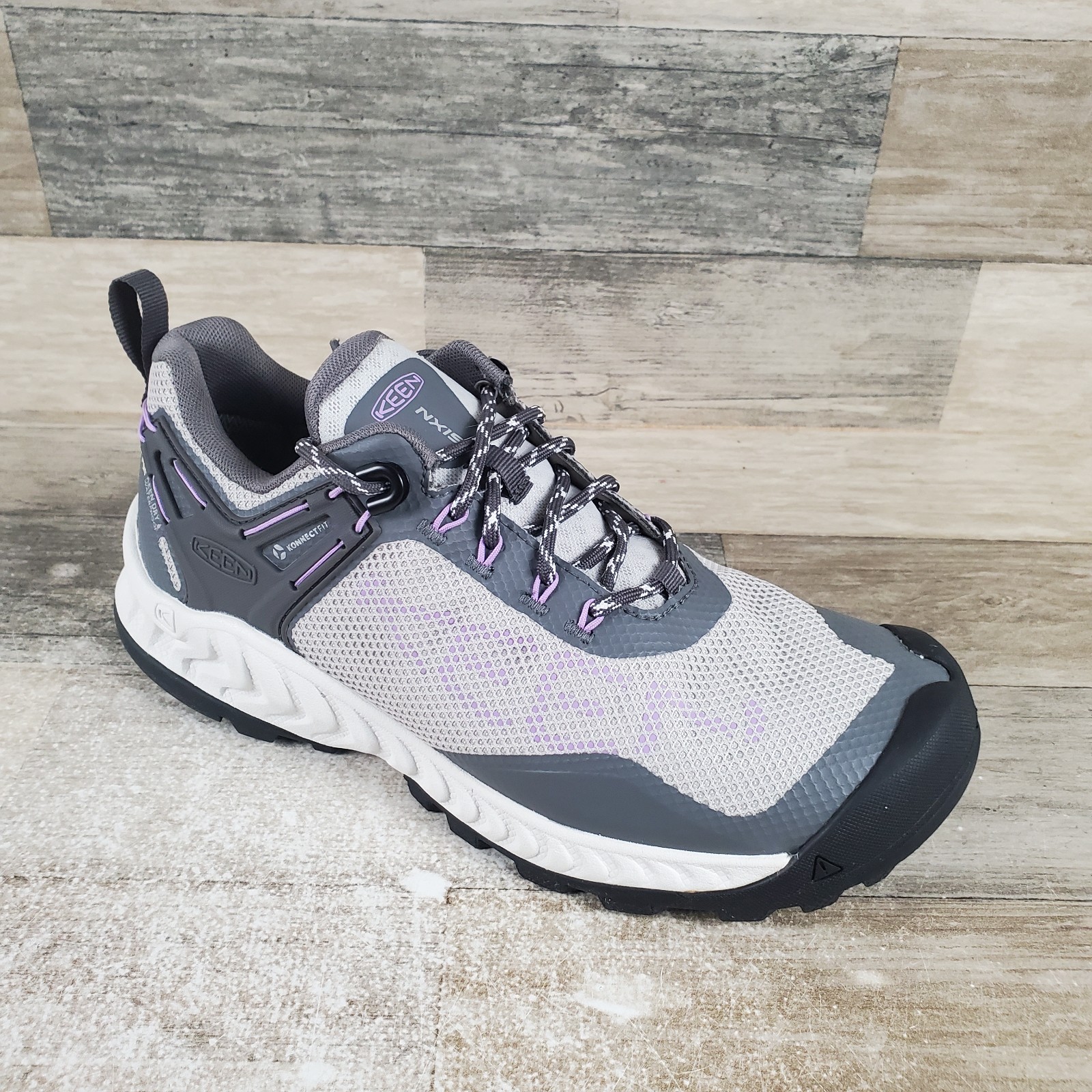 Scarpone da trekking donna Keen NXIS EVO taglia 7 5 acciaio grigio rete stringato punta tonda bassa