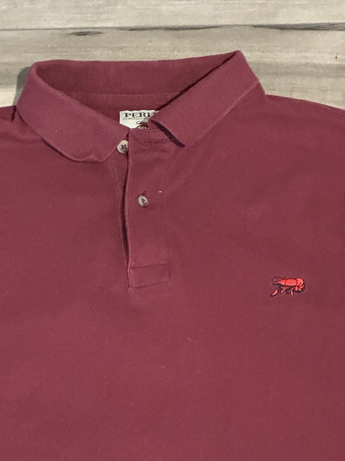 Perlis Maroon Authentic Crawfish Long Sleeve Polo… - image 2