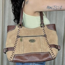 Tan faux suede leather bag