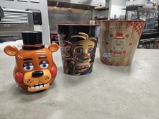Five Nights At Freddy's 2 2025 Merch SET - 1x Bottle 2x Popcorn Buckets - 3pcs