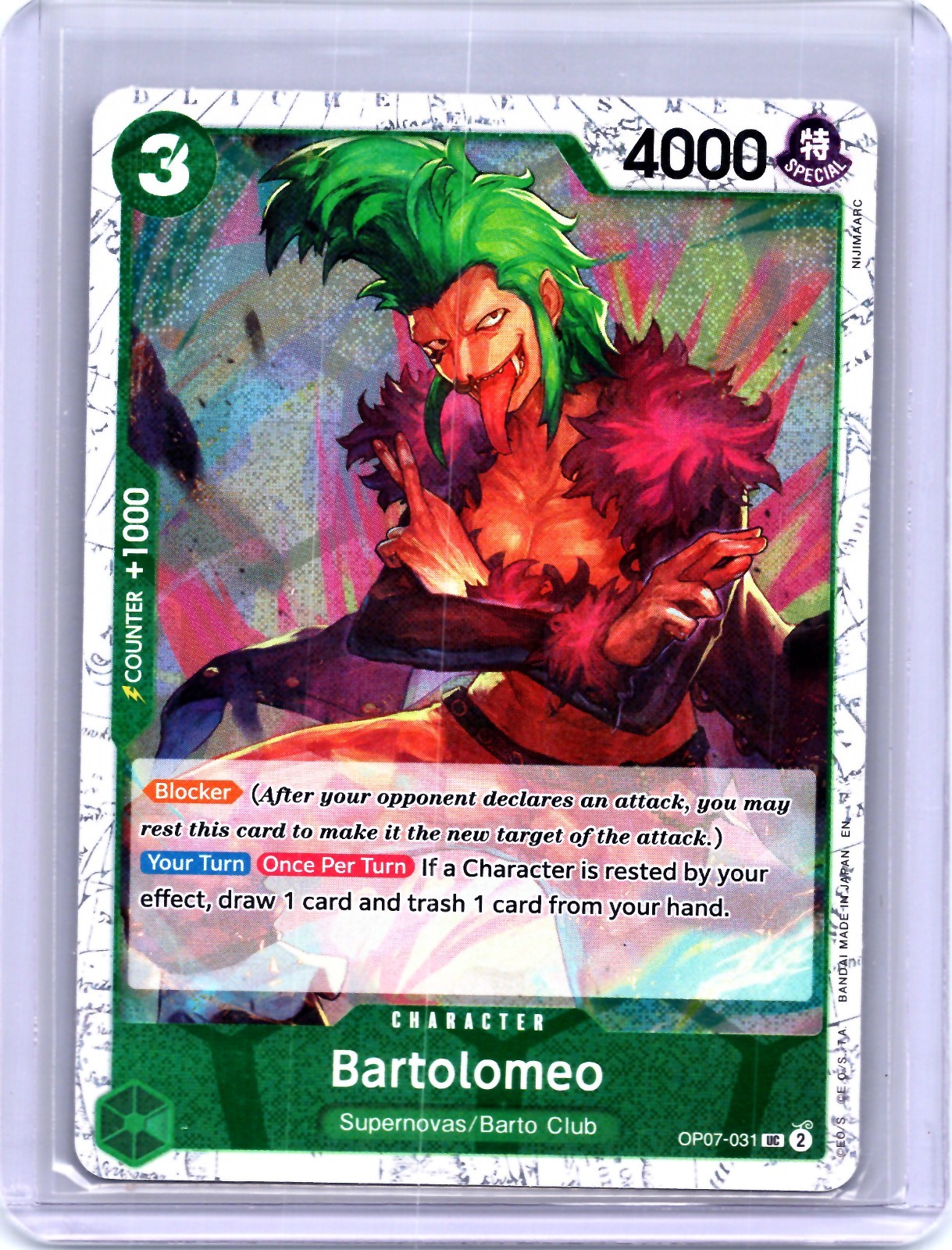Bartolomeo (Pirate Foil) OP07-031 UC Foil Premium Booster -The Best- Vol. 2 NM O