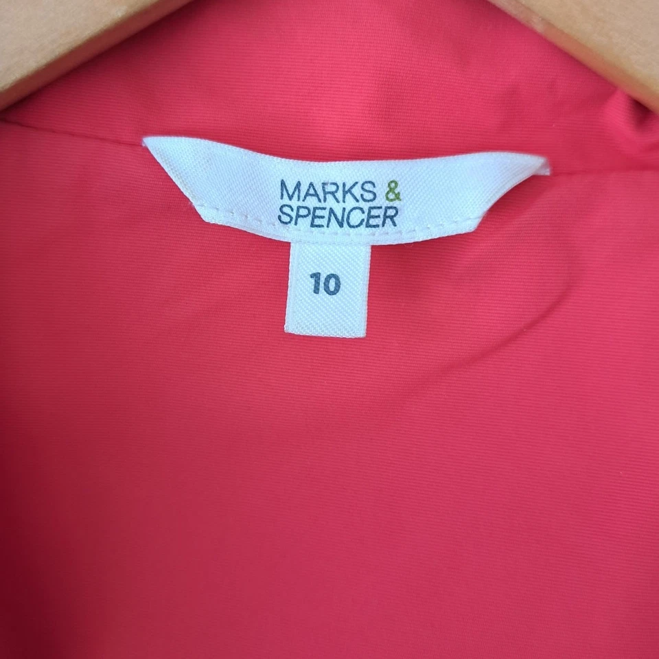 MARKS & SPENCER Poppy Red Trench Coat Size 6 US Jacket Belted - Image 4 of 4