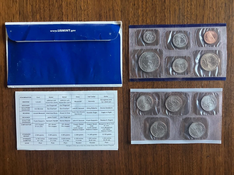 2005 US Mint Uncirculated Coin Sets Denver & Philadelphia Ships Free - Image 3 of 4