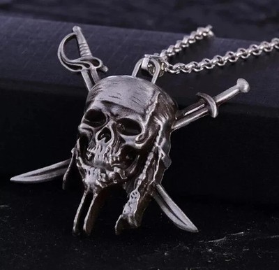 Pirate Jack Sparrow Pirates of the Caribbean Necklace Chain Necklace Cosplay Silver