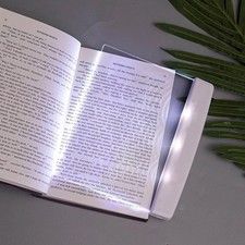 Flat Book Light Page Book Light for Reading in Bed at Night Clear LED Book Fu...