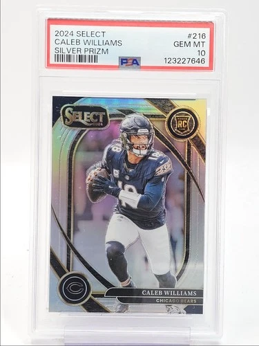 CALEB WILLIAMS 2024 SELECT CLUB LEVEL ROOKIE SILVER PRIZM A RC PSA 10 Q0004