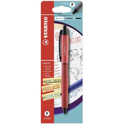 STABILO PALETTE Gel Tintenroller Größe F mit Klickmechanik in Rot