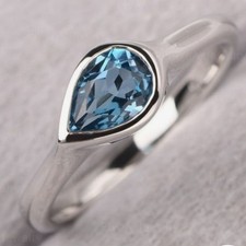 Lovely Blue topaz 925 Sterling Silver ring Handmade Gift for christmas Ab-39