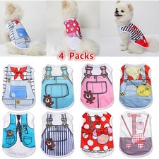 4 Pcks Pet Dog Clothes Puppy T Shirt Clothing For Small Dog Puppy Chihuahua Vest