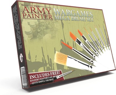 , Wargames Mega Brush Set, 10 Miniature Paint Brushes, Incl. Free Masterclass...