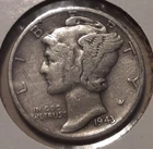 1943-D Mercury Dime 10c Denver Mint 90% Silver US coin (#339-12920/RBF)