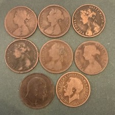 Half Penny Coins Job Lot 1864 to 1917