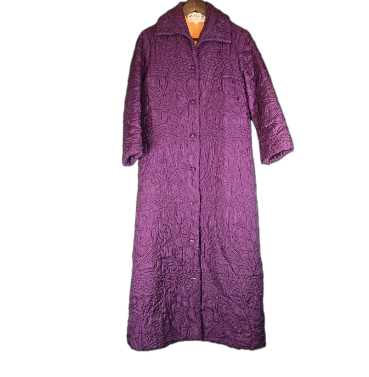 chinese dress ladies Casual Nights Women's Quilted Long Sleeve Zip Up House Dress Robe, Blue, S  at Amazon Women's Clothing store main image 0