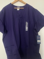 NEW Cherokee Scrubs Men Women Traditional Medium V-Neck Short Sleeve Purple 2XL