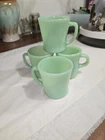 Vintage Fire King Jadeite D Ring Coffee Cup Mugs - Set of 4