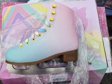 LIKU Girls Ice Skates Pink/Blue, Size 1-2
