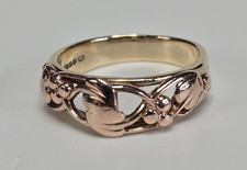 MASSIVER CLOGAU-RING 9 KARAT ROSE + GELB LEBENSBAUM GRÖSSE R 5,15 G