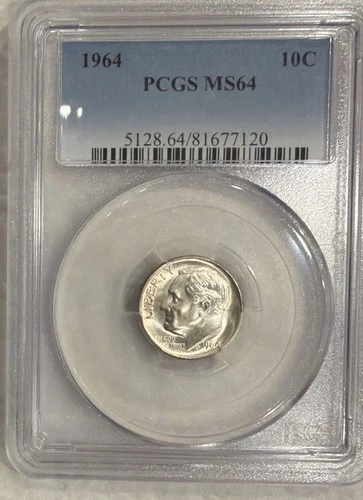PCGS 1964 Roosevelt Dime MS64 10C Silver