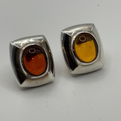 Espo/Sig Joseph Esposito Sterling 925 Bernstein Ohrringe durchbohrt siehe Farbvariation