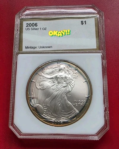 2006 American 1 troy oz .999 Fine Silver Eagle Coin 🌈 Rainbow Target Toned