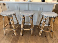 Serena  Lily Riviera Rattan Backless Counter Stool set Of 3 