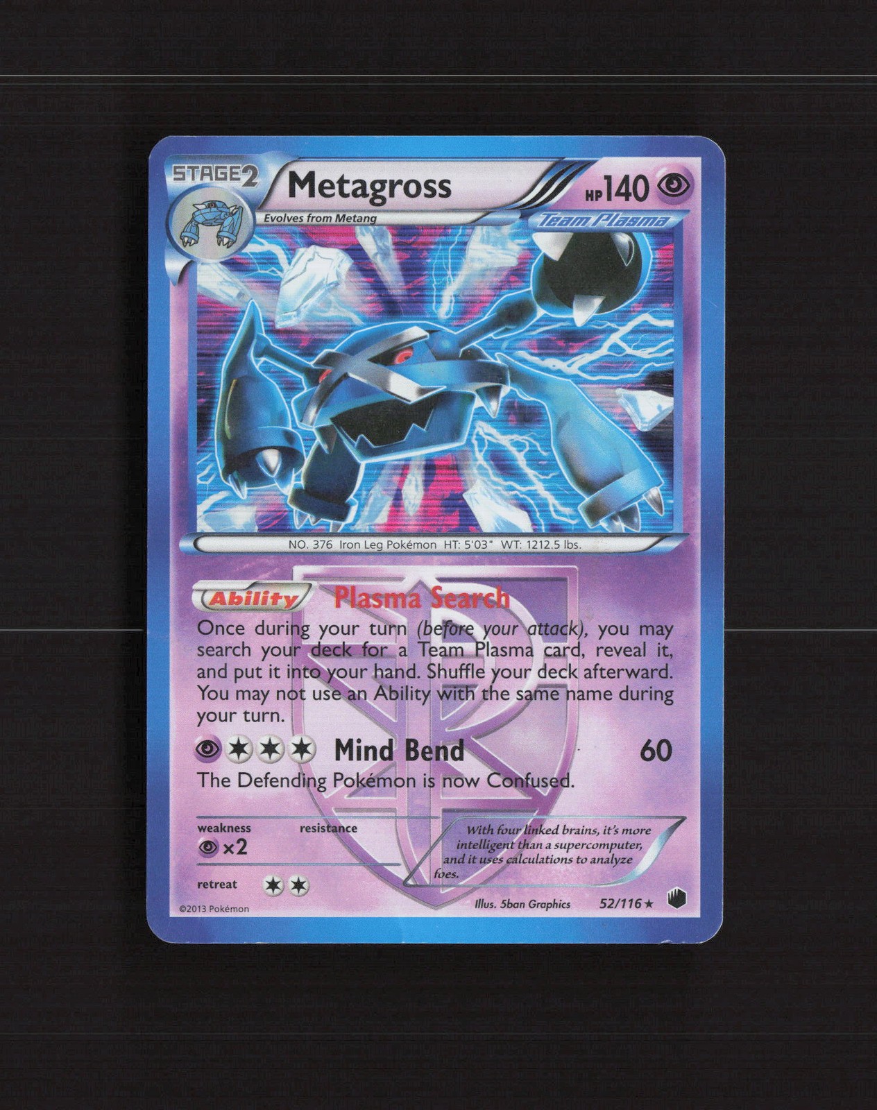 Metagross 52/116 Plasma Freeze Rare Holo Pokemon Card DMG