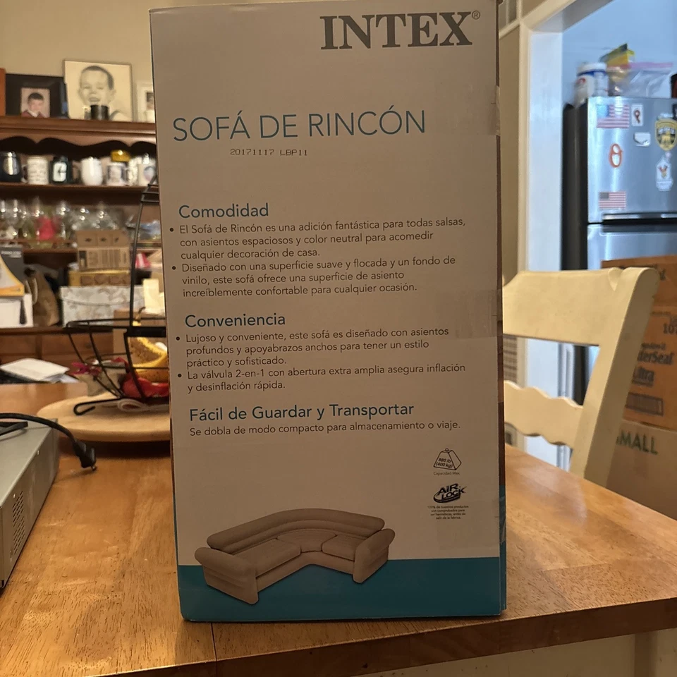 Sofá esquinero inflable Intex beige suave (68575EP) bloqueo de aire Foto 4 de 4