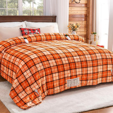 Electric Heated Blanket King Size, 90X100 Orange Blanket with Dual Control 10